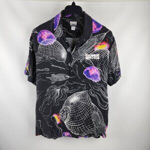 Billionaire Boys Club Shirt Men Large Multi Deep Space Woven Rayon S/S Button Up
